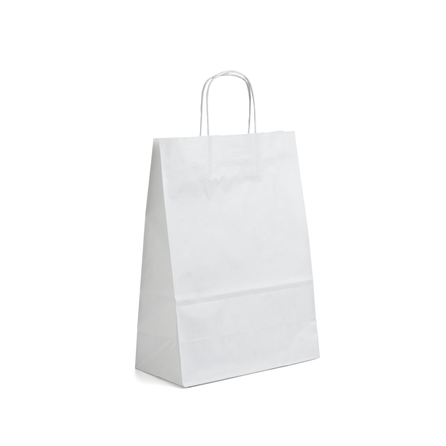 Pack - 25 bags - 8x4.5x10.25 Inches White Paper Bags with Handles